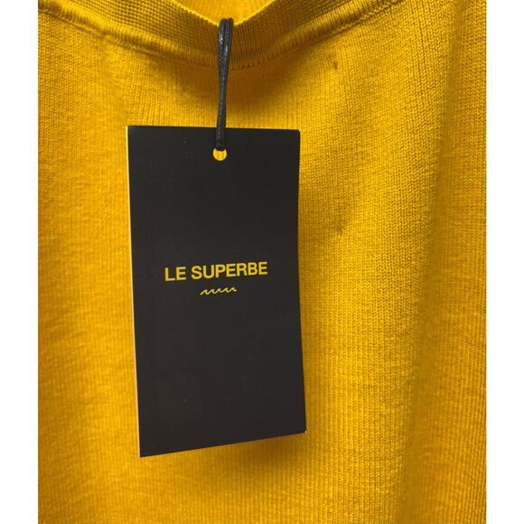 Le Superbe Eve Dress, Knit Stretch Maxi, Body Con, Yellow Halter, Womens Size M - Picture 6 of 10